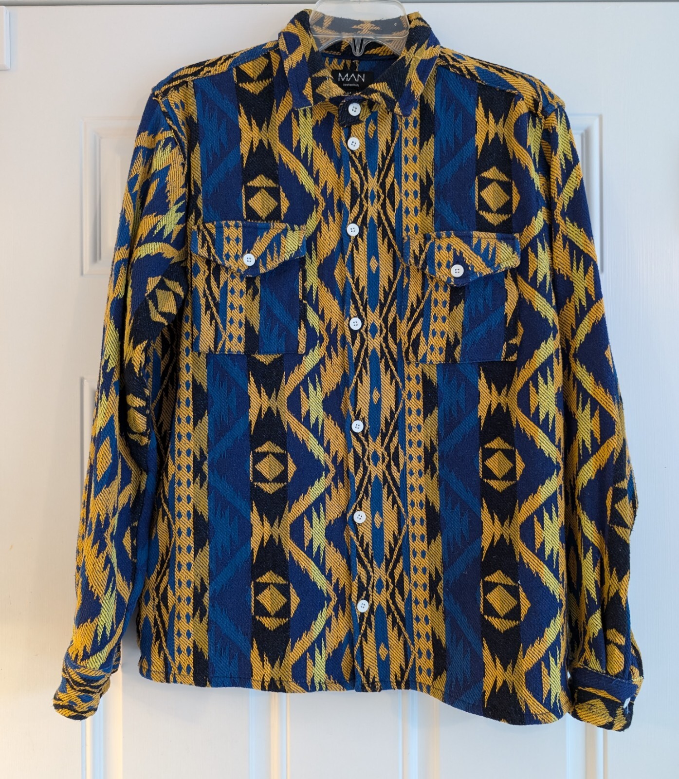 Boohooman Aztec Patterned Tapestry Overshirt Jack… - image 4