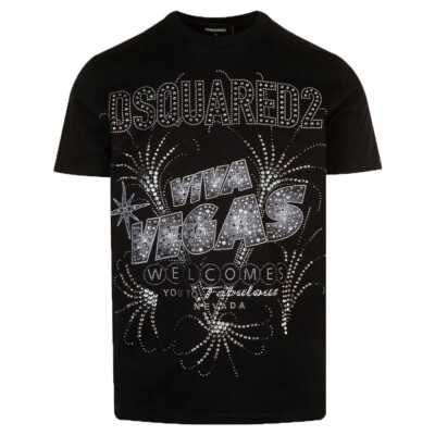 Dsquared2 Black T-Shirt Viva Vegas S74GD1062 RRP £510