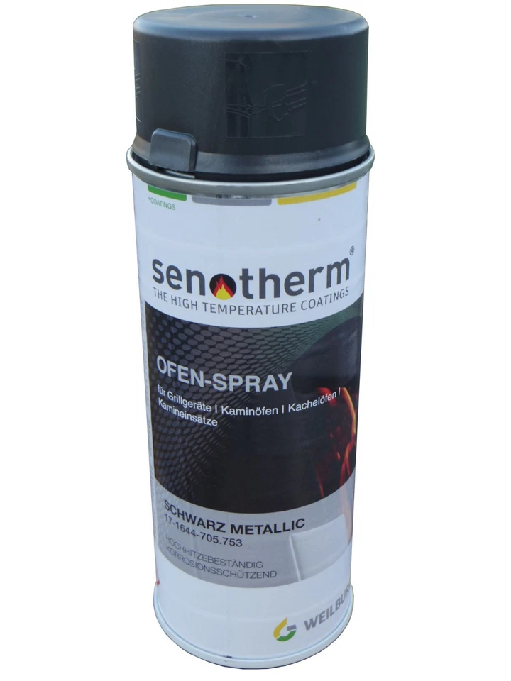 Ofenspray Schwarz Metallic Weilburger Senotherm Ofen Lack 400ml Kaminofen