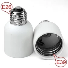 2-Pieces E26 to E39 Medium Screw to Mogul Base Lamp Adapter Converter