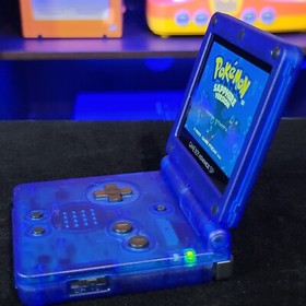 Clear Blue Nintendo Game Boy Advance GBA SP IPS Adjustable Brightness