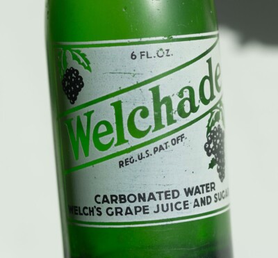 【希少】アメリカ製 ヴィンテージソーダボトル 4本セット 1940s-60s 1940s Welchade Grape Soda Bottle Green Glass Los Angeles Vintage