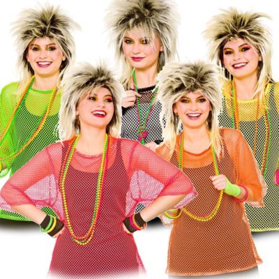 Ladies 80s 1980s NEON FANCY DRESS Dance Hen Party Outfit Costume