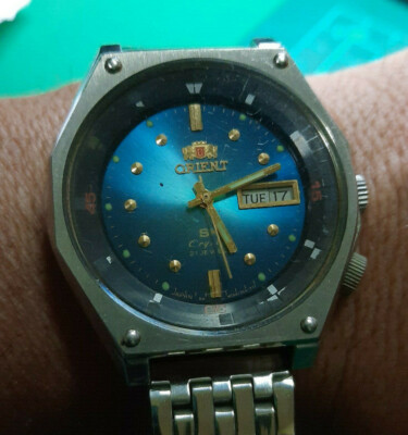 Vintage Rare Orient SK Diver Crystal Automatic Blue Dial Japan Watch 70s       