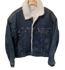 VTG Levis Sherpa Lined Trucker Denim Jean Jacket Mens Large USA 70609 0218 Rare