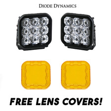 Diode Dynamics SS5 Pro LED Spot Light Pod Kit w/ Multi Backlight Colors & Covers