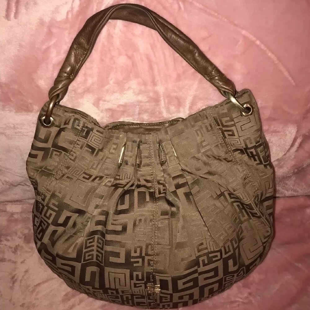 GIVENCHY Brown Monogram Canvas Fabric and Leather Hobo shoulder bag