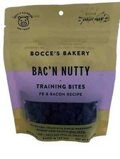 Bocce's Bakery Bac'n Nutty Dog Treats Wheat-Free 6 oz, BB 08/07/2024 PB  Bacon