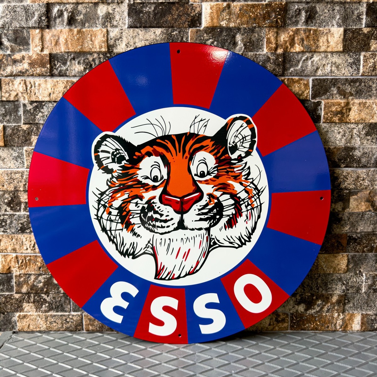 Vintage Esso Tiger Sign - Retro XL Esso Motor Oil Sign - 19.7