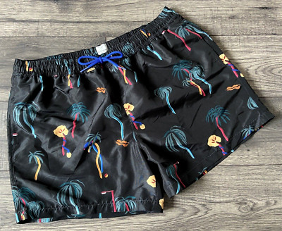 PAUL SMITH Havana Palmenblatt Print Badehose Größe L
