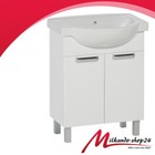 Badmöbel Waschbecken Keramik mit Unterschrank Waschtisch Waschplatz Weiß 55 cm  