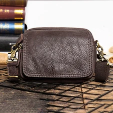 Mens Leather Belt Bag Crossbody Travel Waist Pouch Small Shoulder Bag