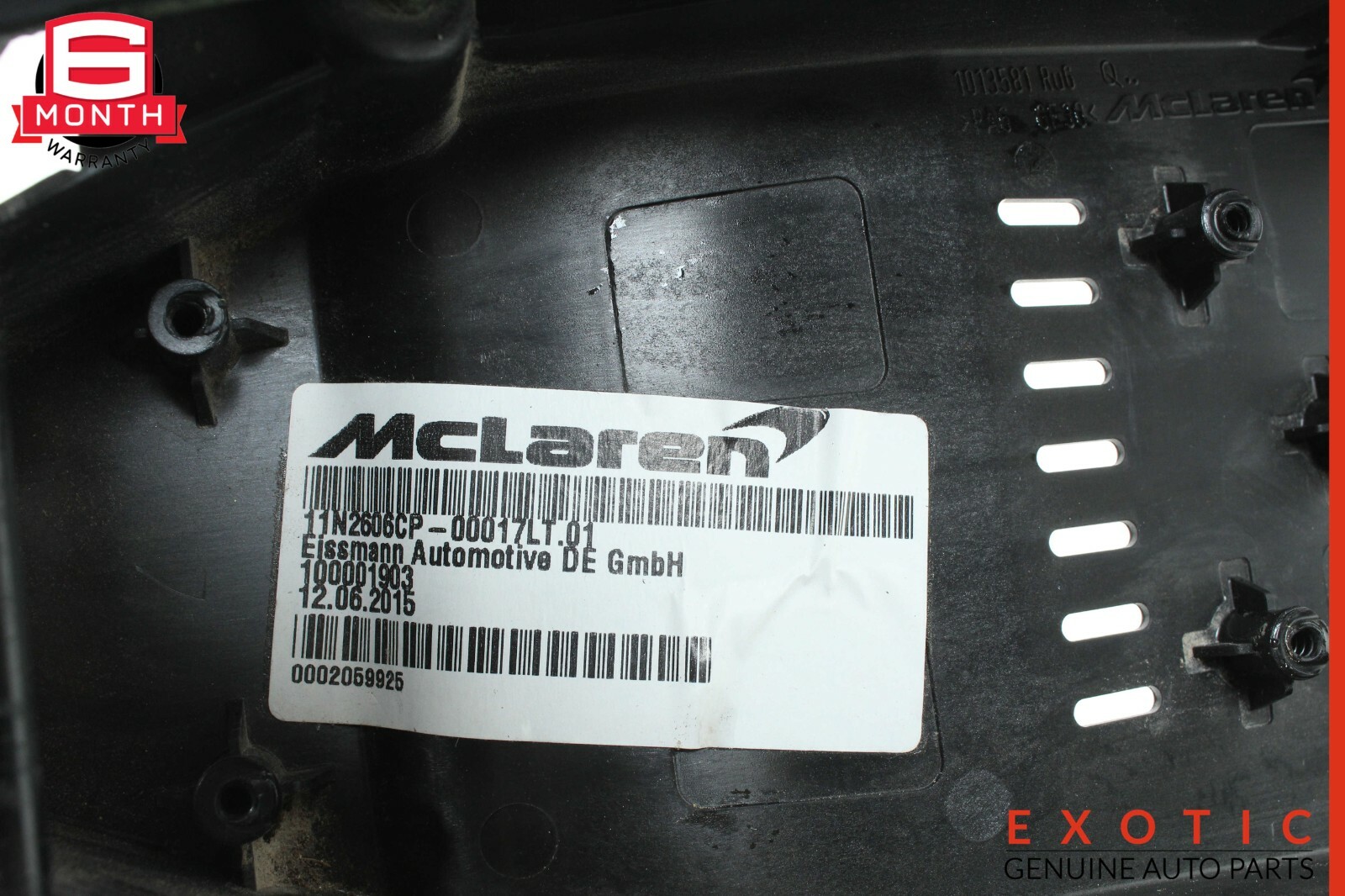 15-17 McLaren 650S Center Console Trim Insert Tunnel OEM