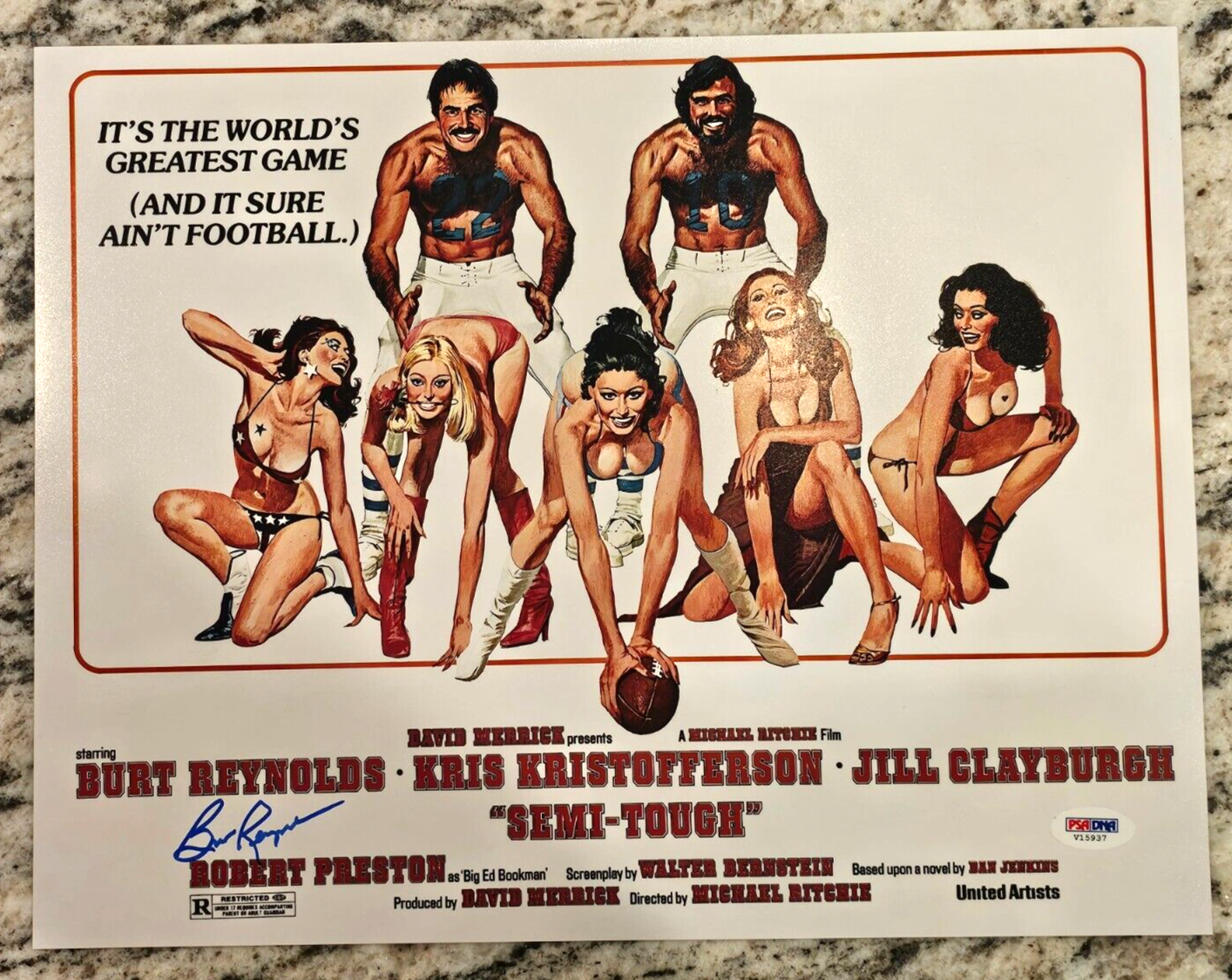 Burt Reynolds Autographed Signed 11X14 COLOR SEMI-TOUGH PHOTO PSA/DNA COA 
