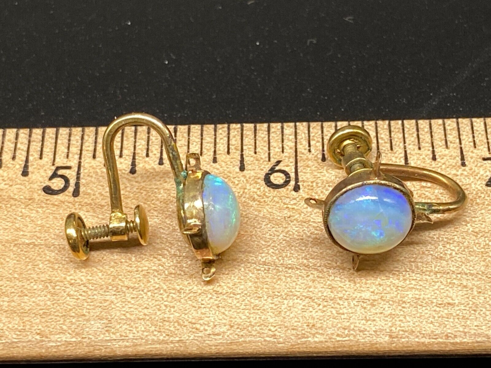 Vtg. 12k gold filled Moonstone earrings by NAOMI,… - image 5