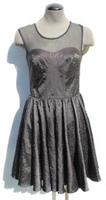 GUESS Los Angeles Black leopard women's dress sleeveless black sheer size 4
