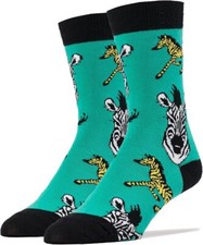 Men's Colorful Novelty Wild Life Animal Crew Socks, Funny Crazy Cool Dress Socks