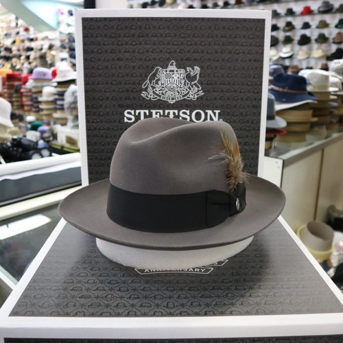 STETSON TEMPLE CARIBOU FUR FELT FEDORA 