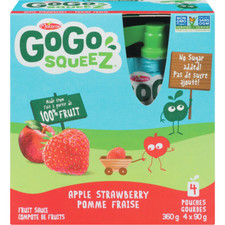 4-Pack GoGo squeez Squeeze, Apple Strawberry