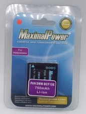 Maximal Power Replacement Battery - Panasonic DMW-BCF10 1000mAh Camera Camcorder