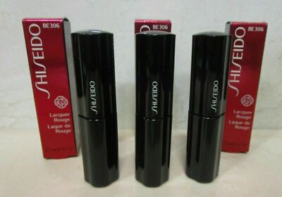 SHISEIDO LACQUER ROUGE BE 306 .2 OZ BOXED (LOT OF 3)