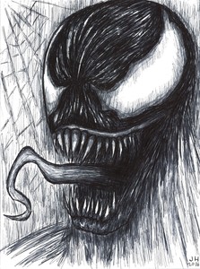 Venom 8 5 X 11 Ink Drawing Spiderman Carnage Ebay