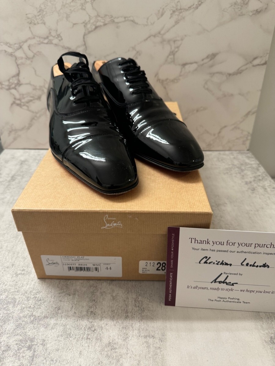 CHRISTIAN LOUBOUTIN $1050 Greggo Lace-Up Oxford Shoes Black Patent Leather 39.5 Christian Louboutin Greggo Patent Leather Oxford Shoes  main image 4