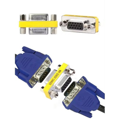VGA Female to Female Adapter Coupler Gender Changer ; ; Female V5R5 ъф D3N0 - Afbeelding 3 van 10
