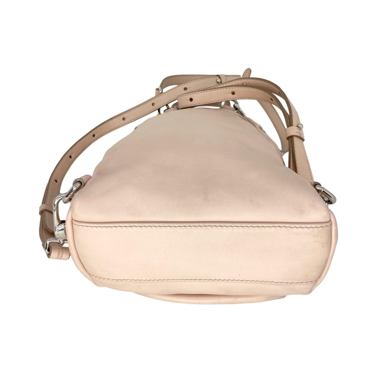 GIVENCHY Light Pink Mini Leather Silver Cross Embellished 