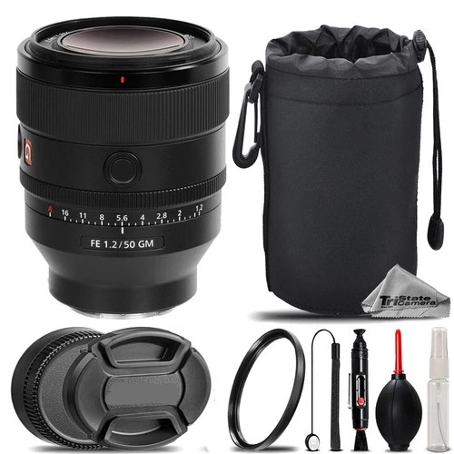 Sony FE 50mm f/1.2 GM Lens (Sony E) + UV Filter+ +Hood +Lens Pouch- Basic Kit