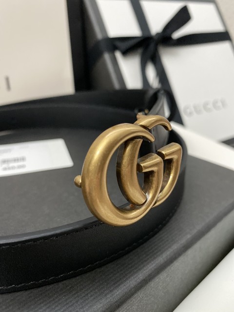 gucci women's leather belt with double g buckle