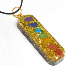 Orgonite 7 Chakra Necklace Orgone Energy Generator Pendant Copper Coil Handmade