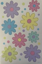 PASTEL GLITTER FLOWER Stickers 8pc AGC  Garden  Bloom  Card Making  Scrapbooking  