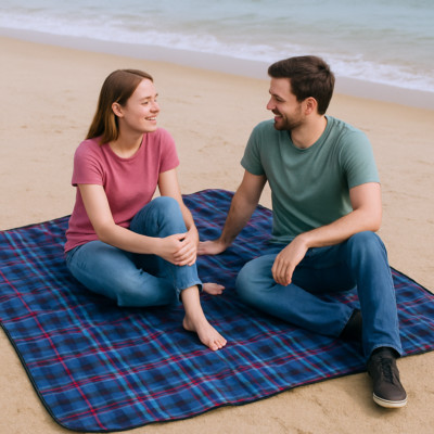 Picknickdecke Campingdecke Reisedecke Stranddecke 175x135 cm Picknick d-blau 146