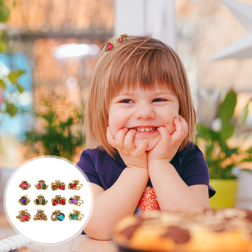 12pcs womens hair clips hair claw clips Small Jaw Clamp Barrette Claw