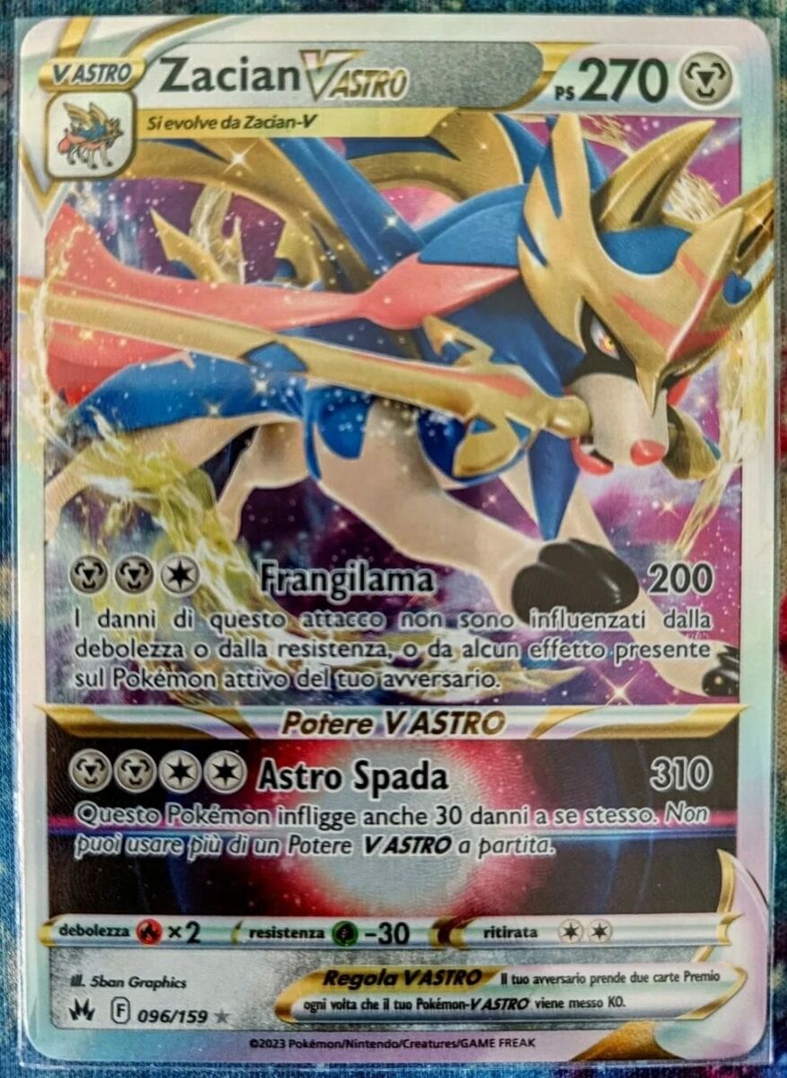 NUOVO SET ZAMAZENTA ZACIAN V ASTRO 096 099 /159 Italiano POKEMON Zenit  Regale