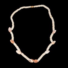 Vintage Puka  Hawaiian SeaShell Necklace Barrel Clasp Surfer Beach Boho 19 Inch