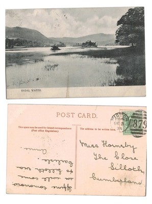 Alte Postkarte - Rydal Water, Lake District - POSTED 1905