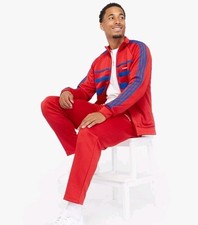 Mens Adidas Originals First Track Jacket Better Scarlet Blue IX9623 Size Xlarge