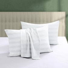 100 Egyptian Cotton Pillow Protectors Set of 4, 600 Thread Count Standard Size