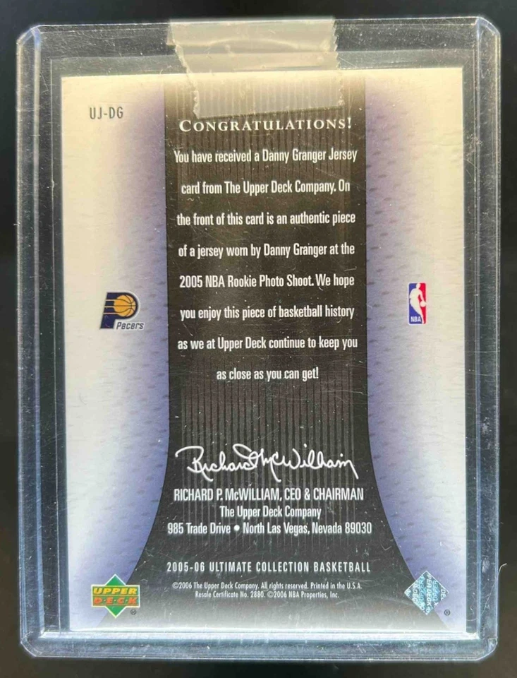 2005-06 Ultimate Danny Granger Game Jerseys RC #/99 Pacers - Image 2 of 2