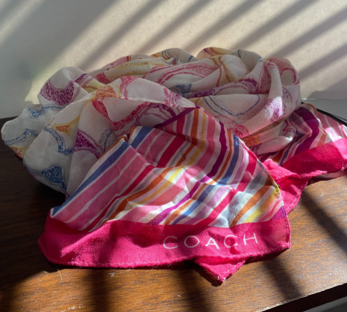 COACH Vintage Polyester Rectangle Scribble Scarf … - image 1