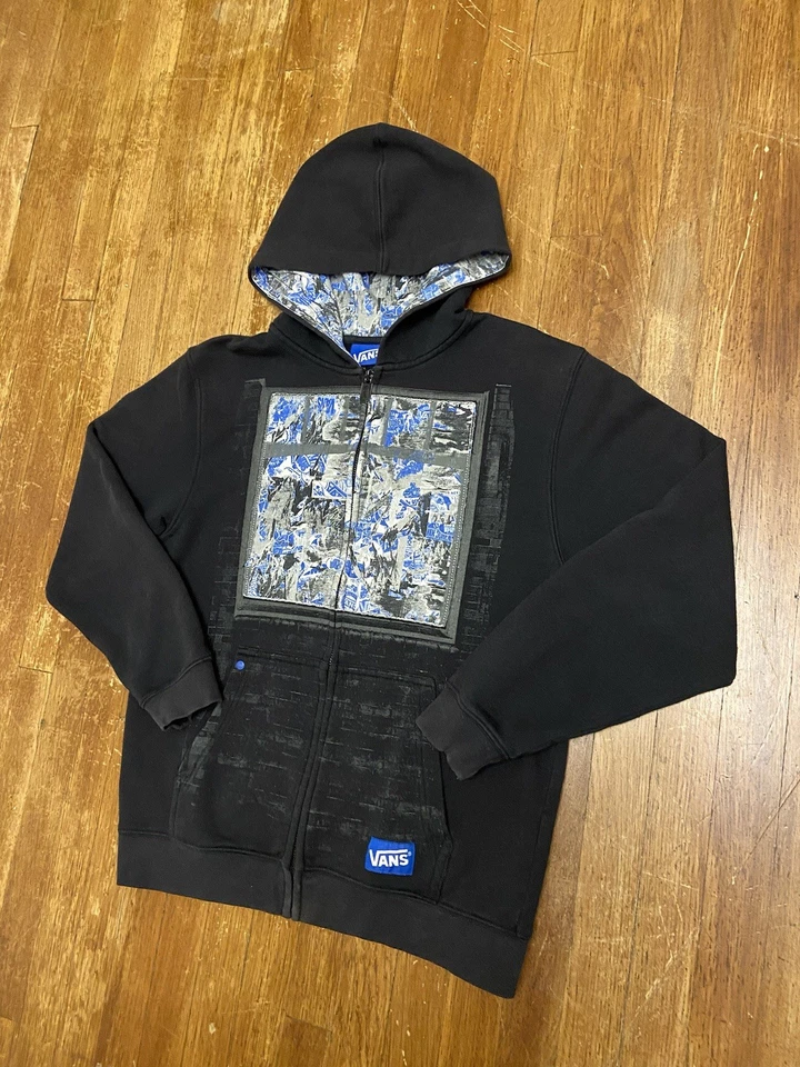 Sudadera De Colección Y2K Vans Patinador Cremallera Completa Con Capucha Estampado Gráfico Negra Juvenil XL Foto 4 de 4