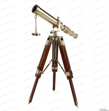 Vintage Brass Telescope on Tripod Stand – DF Lens Antique Desktop Telescope for 