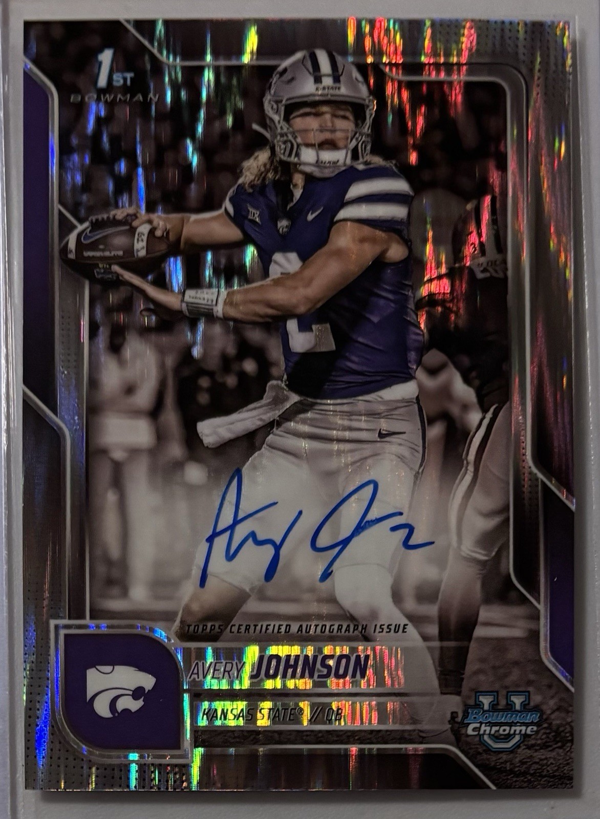 Avery Johnson 2025 1st Bowman Chrome U Auto Stealth Refractor SP RC #BCA-AJ