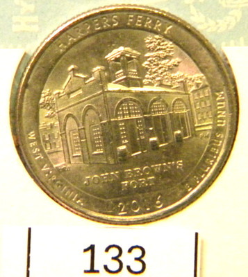 2016 P Quarter Dollar West Virginia Harpers Ferry John Brown's Fort VG Excellent
