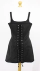 DION LEE LACED UTILITY CORSET DRESS WOMENS COTTON UK UK 12 BLACK RRP £560 EG