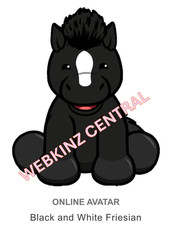Webkinz Classic Black and White Friesian Code Only  messaged 