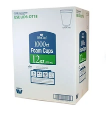 WinCup Foam Drink Cups, White, 12 Ounce (1,000 Count) FREE SAMEDAY SHIPPP!!!!
