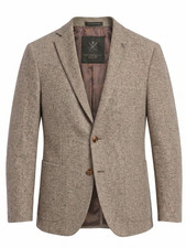 JOHN VARVATOS Varick Sport Coat Brown M lange Flannel Wool Blazer 38 R EU 48